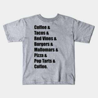 Gilmore Girls Food List Kids T-Shirt